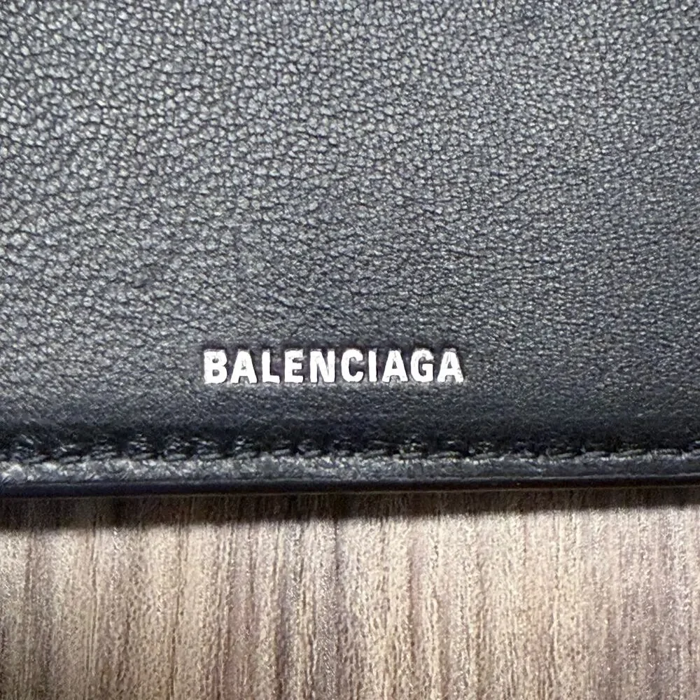 NEW Balenciaga Le Cagole Bifold Black Leather Wallet